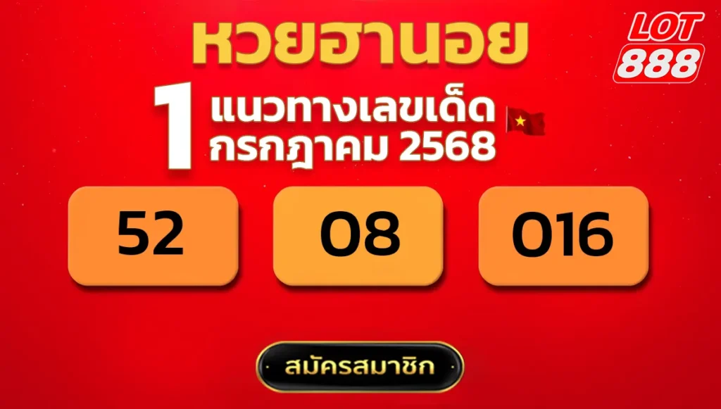 แนวทางหวยฮานอย 1 ก.ค. 68